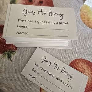 White Guess How Many Game Cards